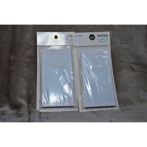 White List Notes Orange & Aqua Dot Grid Pattern Sticky Pad Planner Journal 2 pk